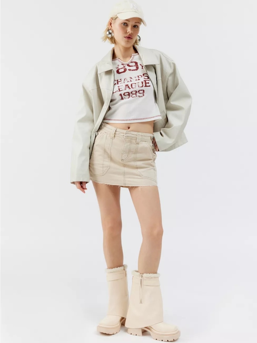 BDG Urban Outfitters Aiden Utility Micro Mini Denim Skirt - Khaki - Medium